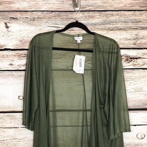Lularoe Sheer Olive Green Lindsay NWT (medium)